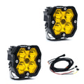 Baja Designs Squadron 2.0 Sport Black LED auxiliary light pod pair – Spot beam, amber lens