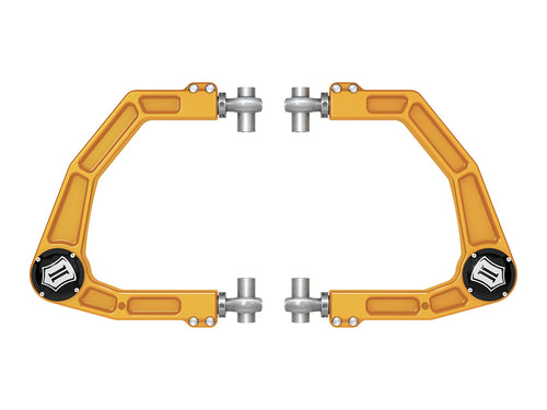 2024-2025 Toyota Tacoma/2024-2025 Toyota Land Cruiser 250 Series/2024-2025 Lexus GX550/2025 Toyota 4Runner Front Billet Upper Control Arms W/ Delta Joint Pro Gold Anodizing Icon Vehicle Dynamics-4x4 Mega Store