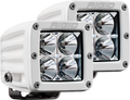 Hybrid Flood Surface Mount White Housing Pair D-Series Pro RIGID Industries