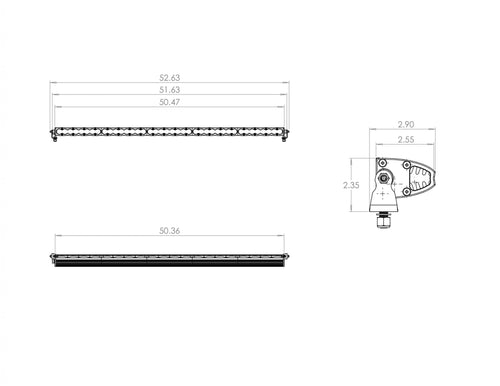 Baja Designs S8 Series 50-inch LED light bar showing lens and housing detail