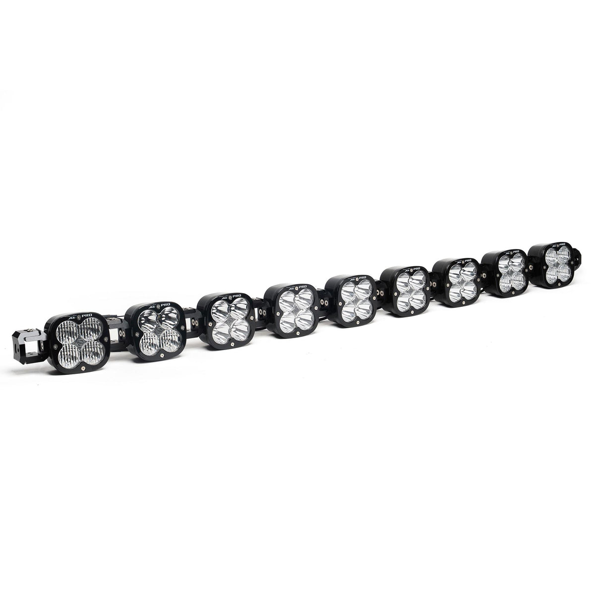 Baja Designs XL Pro Linkable LED Light Bar 9-Pod clear lens, front view showing pod array and housing