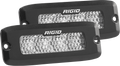 RIGID Industries SR-Q Pro Driving Diffused Flush Mount Lights in black, pair shown side by side