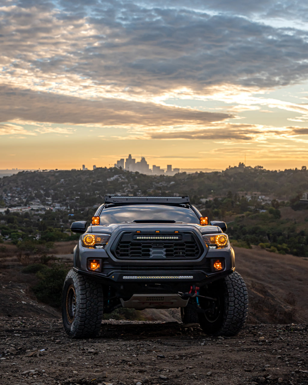 2016-2023 Tacoma Apex Pro Style Grille with LED Light Bar & Raptor Lights by YotaTribe