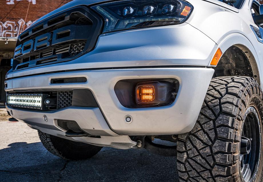 LED Fog Light Pod Replacements Brackets Kit For 2019-2024 Ford Ranger