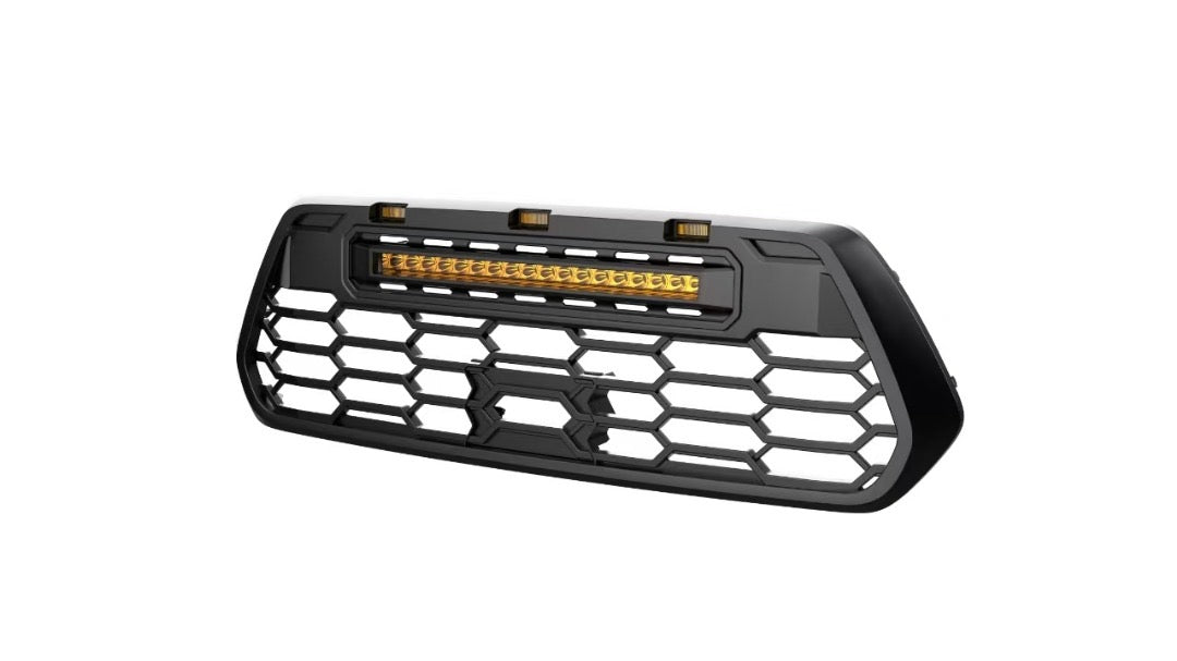 2016-2023 Tacoma Apex Pro Style Grille with LED Light Bar & Raptor Lights by YotaTribe