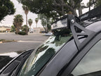 Cali Raised LED roof mount brackets for 52-inch curved LED light bar on 2003-2024 Toyota 4Runner, black powder-coated steel construction with hardware